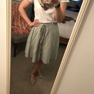 Linen/cotton midi skirt
